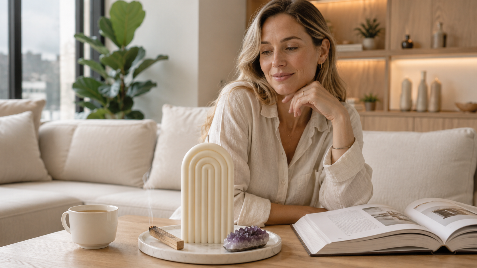 Vela Arco Decorativa Aroma Vainilla | Cera de Soja Natural