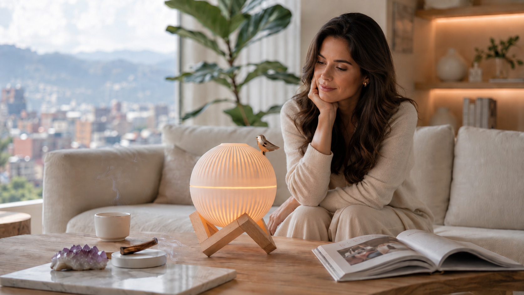 Humidificador Difusor Figura Pájaro 330ml | Diseño Decorativo Blanco