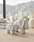 Set de 2 Figuras Decorativas de Elefante | Símbolo de Unión y Buena Suerte
