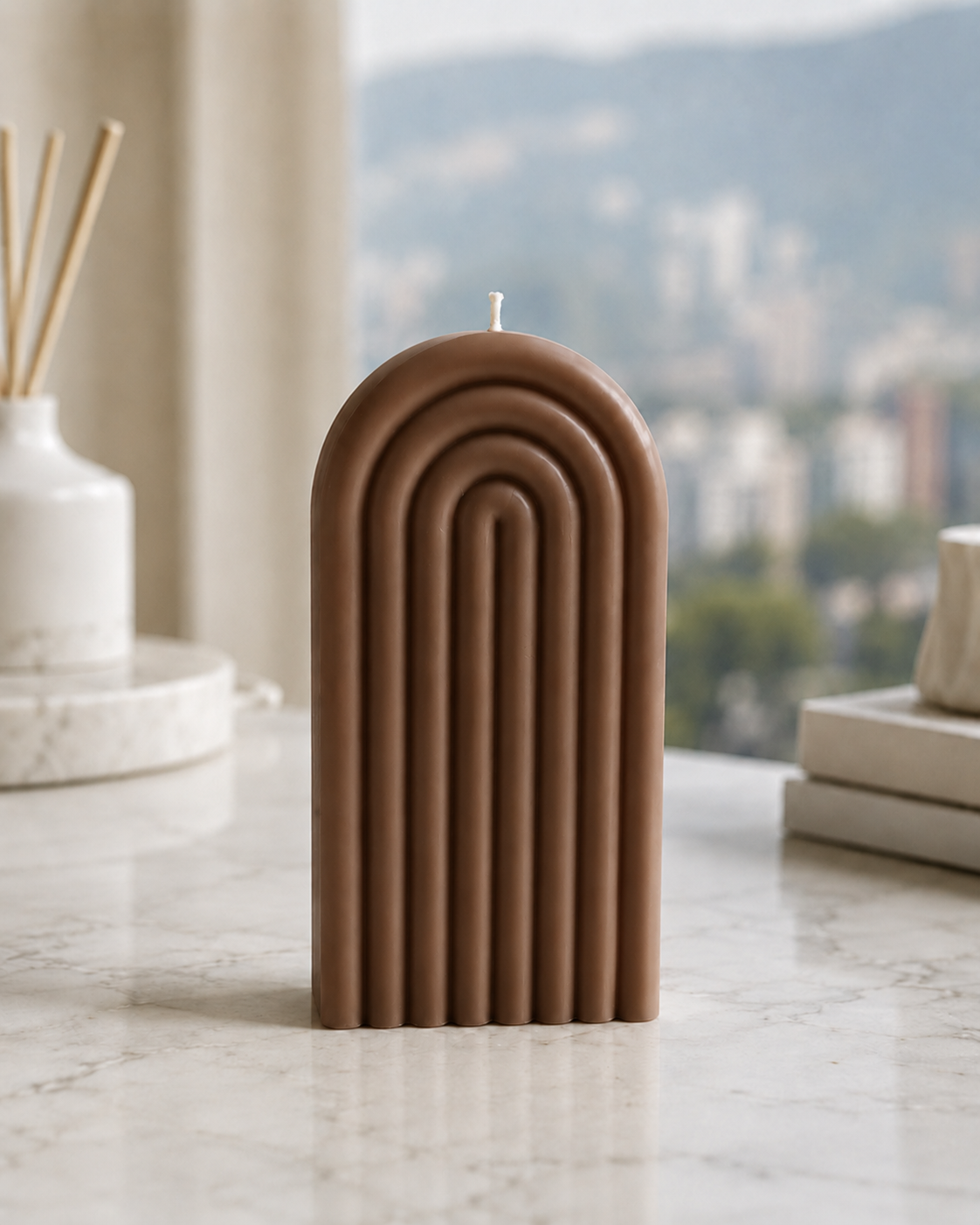 Vela Arco Decorativa Aroma Vainilla | Cera de Soja Natural