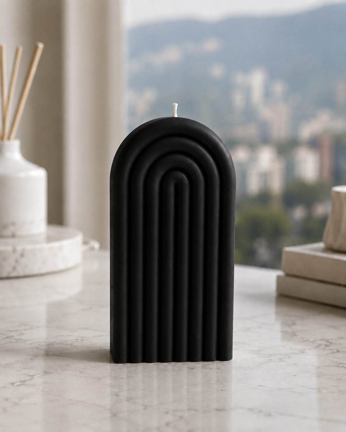 Vela Arco Decorativa Aroma Vainilla | Cera de Soja Natural