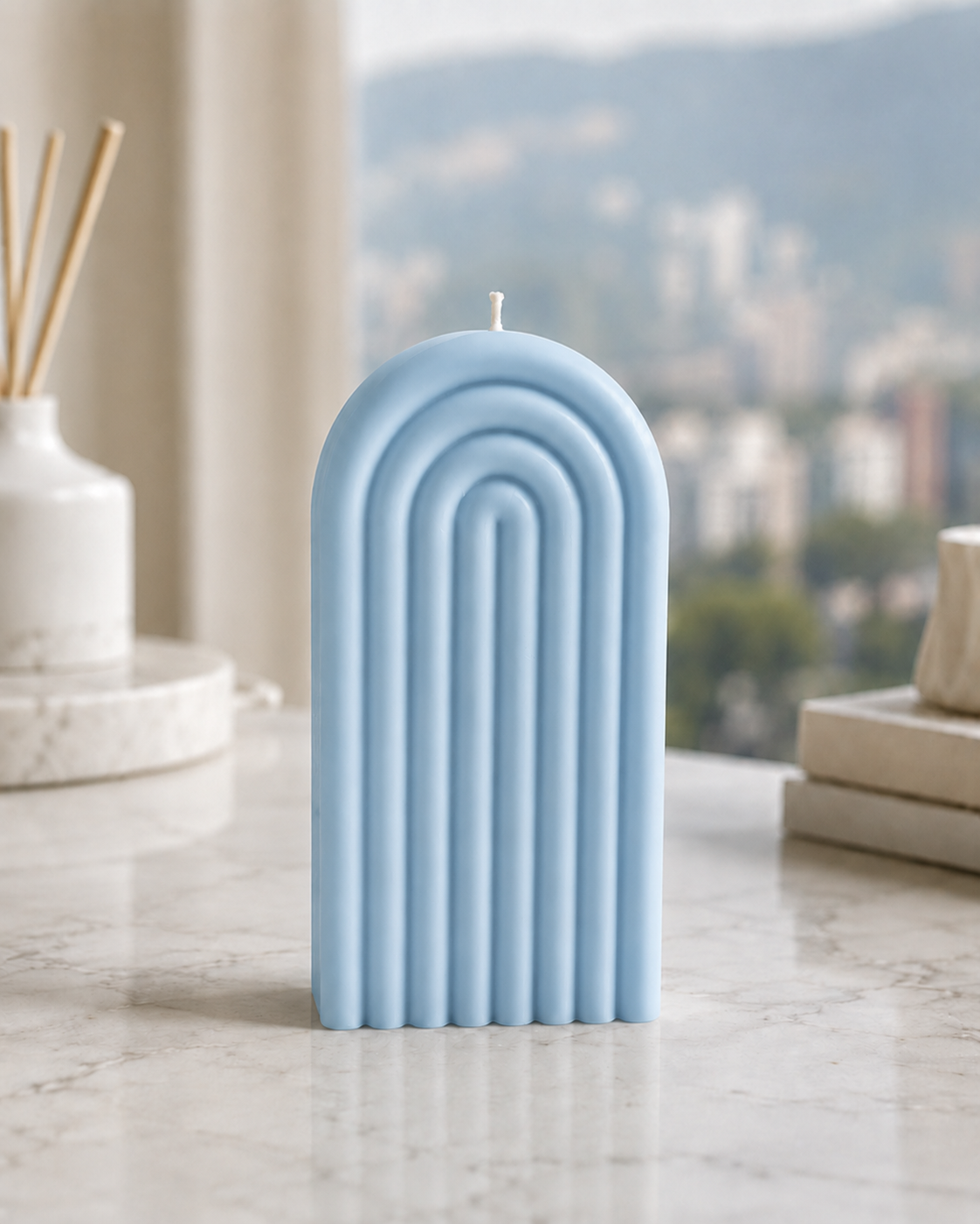 Vela Arco Decorativa Aroma Vainilla | Cera de Soja Natural