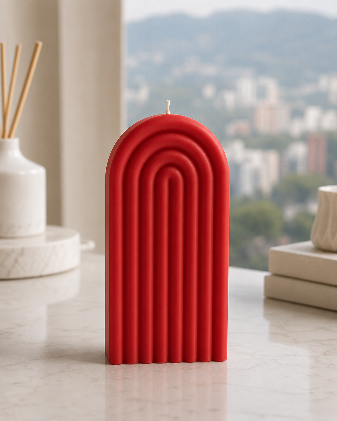 Vela Arco Decorativa Aroma Vainilla | Cera de Soja Natural