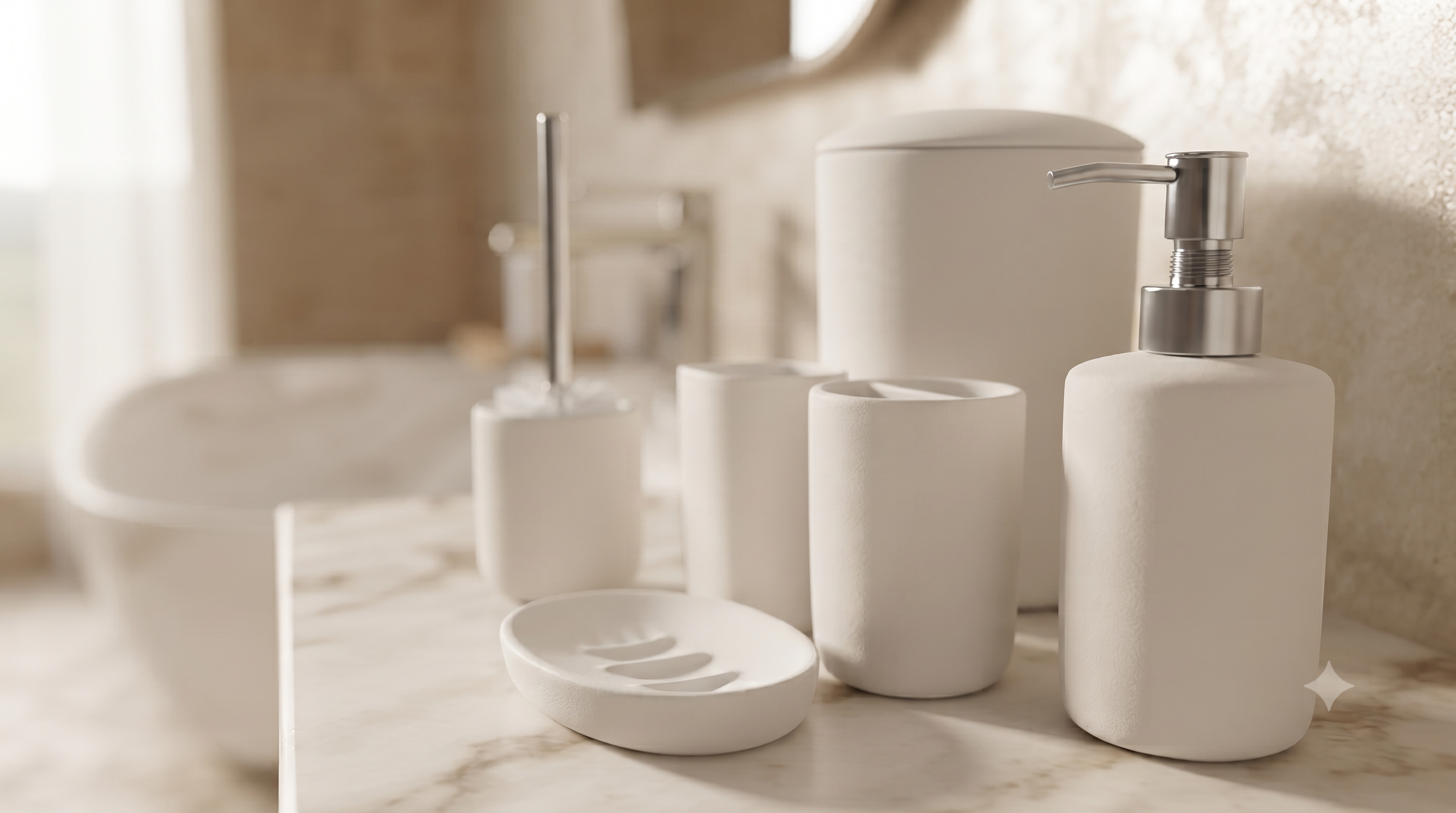 Set de Accesorios para Baño 6 Piezas | Organización Completa