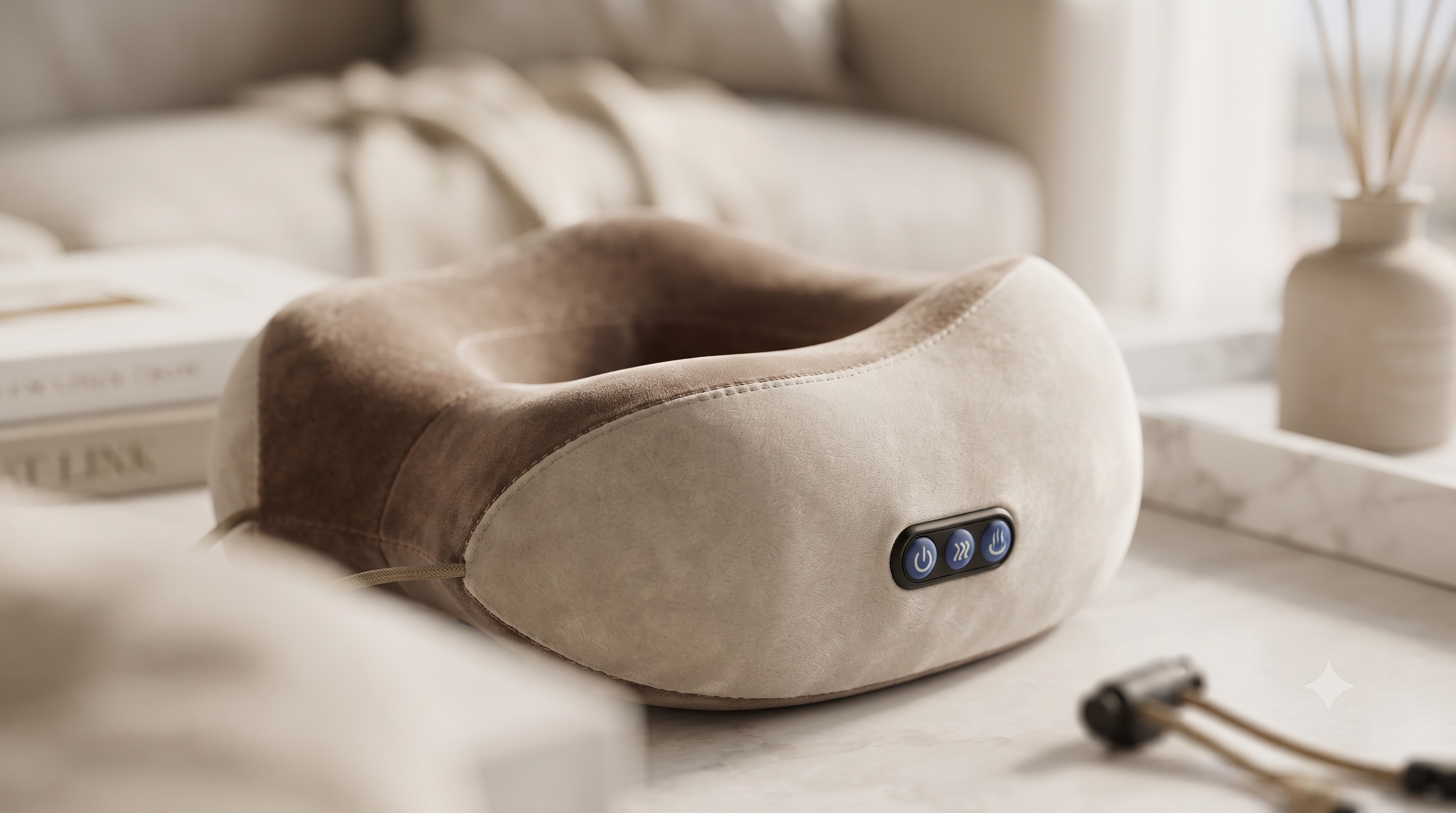 Almohada Masajeadora Cervical en U | Batería Recargable, 3 Modos