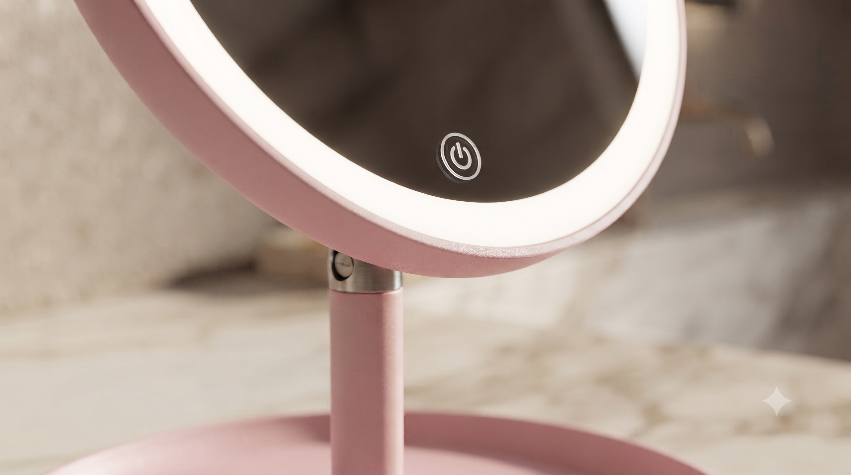 Espejo de Maquillaje LED Recargable | 3 Tonos de Luz, Rotación 90°