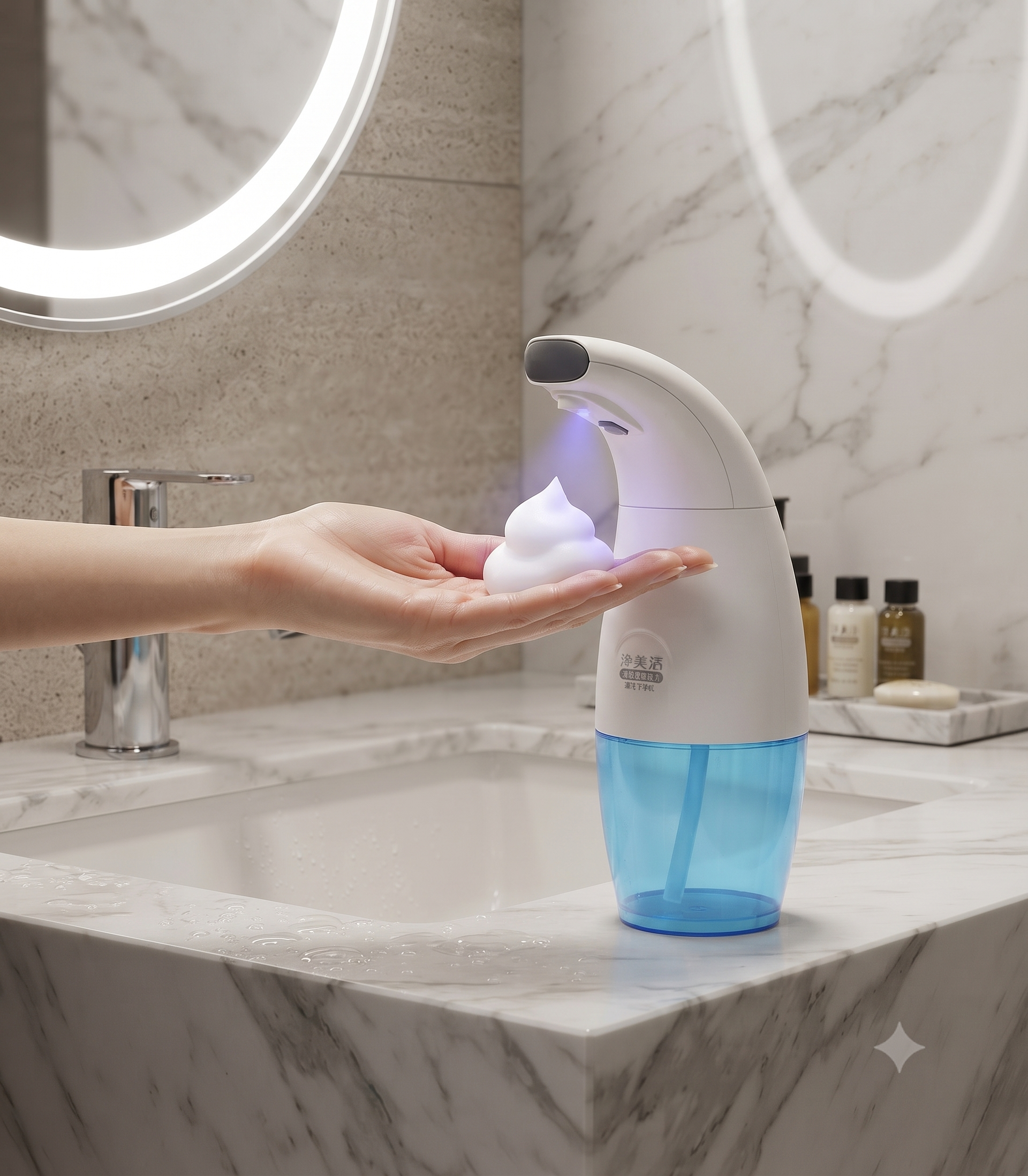 Dispensador Automático de Jabón con Sensor y Luz UV